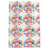 Happy Birthday-ballons Middelgrote Gift-tas Medium Cadeauzakje (Achterkant)