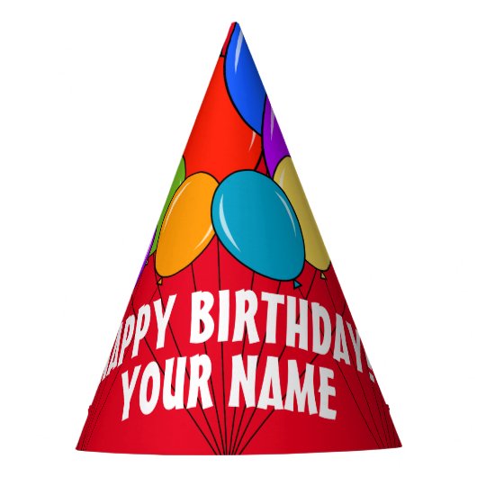 Happy Birthday ballons party papier kegel petten Feesthoedjes (Voorkant)