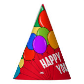 Happy Birthday ballons party papier kegel petten Feesthoedjes (Links)