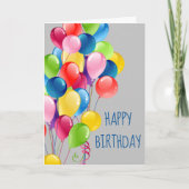 Happy Birthday-ballons vun blank binnenin Kaart (Voorkant)