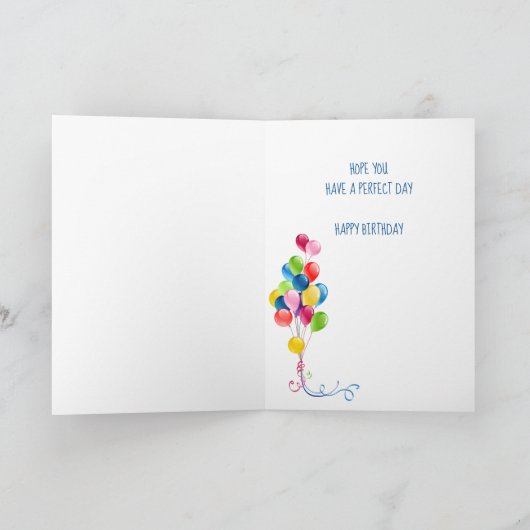 Happy Birthday-ballons vun blank binnenin Kaart (Binnen)