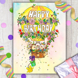 Happy Birthday Balloon briefkaart van Nicole Janes