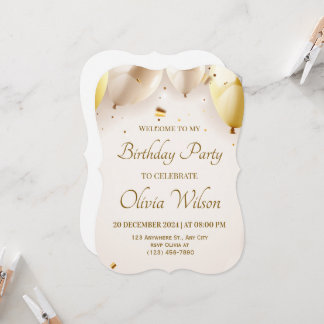 Happy Birthday Balloon Invite – Bright & Cheerful Kaart