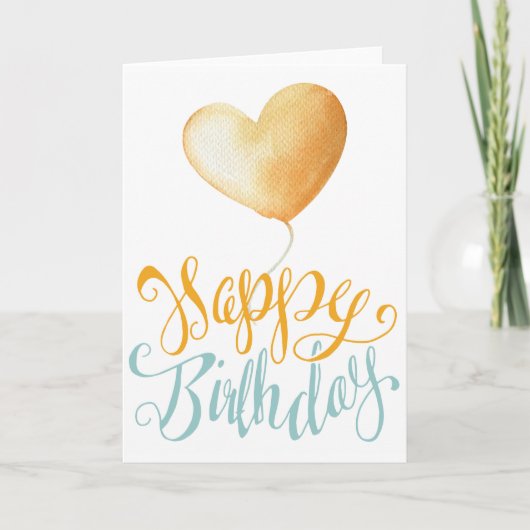 Happy Birthday Balloon Kaart (Voorkant)