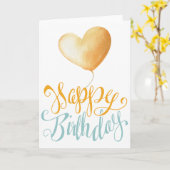 Happy Birthday Balloon Kaart (Gele Bloem)