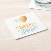 Happy Birthday Balloon Kartonnen Onderzetters (Schuin)