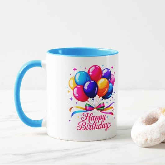 Happy Birthday Balloon Mok (Met donut)