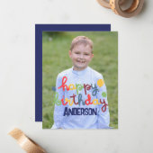 Happy Birthday Balloon  Notitiekaartje (Voorkant / Achterkant in situ)