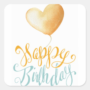 Happy Birthday Balloon Vierkante Sticker