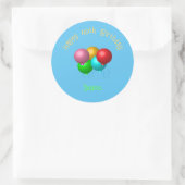Happy Birthday Balloons Aangepast tekstjaar Ronde Sticker (Tas)