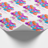 Happy Birthday Balloons Baby Girl Cadeaupapier (Hoek)