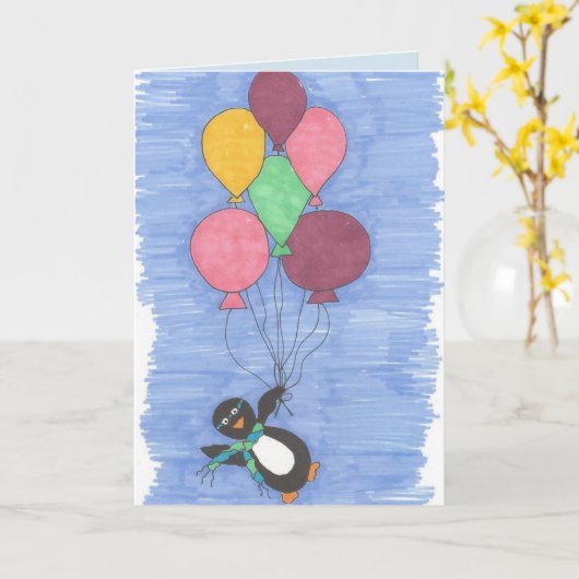 Happy Birthday Balloons Birthday Kaart (Gele Bloem)