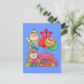 Happy Birthday Balloons Boy 1 Briefkaart (Staand voorkant)