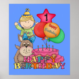 Happy Birthday Balloons Boy 1 Poster