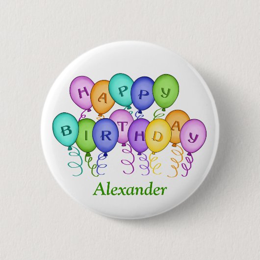 Happy Birthday Balloons Button (Voorkant)