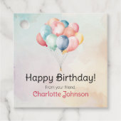Happy Birthday Balloons Cadeau Labels (Voorkant)