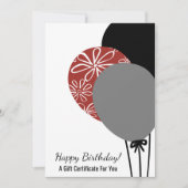 Happy Birthday Balloons Cadeaubon (Voorkant)