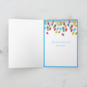 Happy Birthday Balloons Cake Confetti Kaart (Binnen)