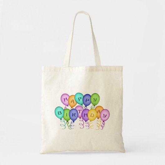 Happy Birthday Balloons Canvas Bag Tote Bag (Voorkant)