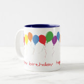 Happy Birthday Balloons Coffee Mok (Voorkant links)