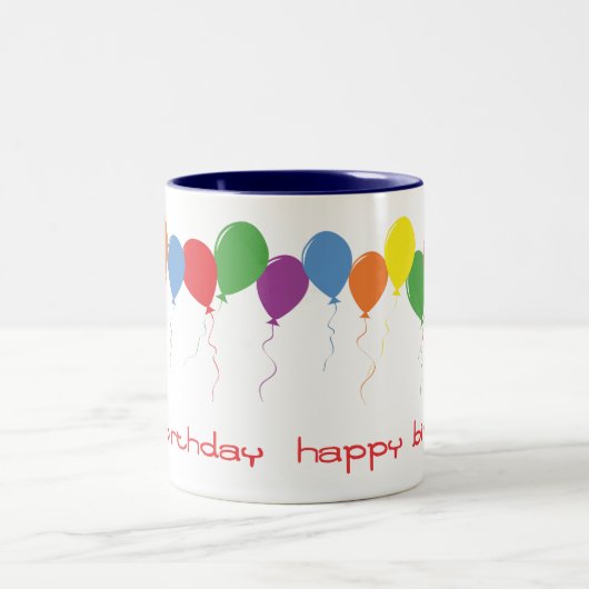 Happy Birthday Balloons Coffee Mok (Center)