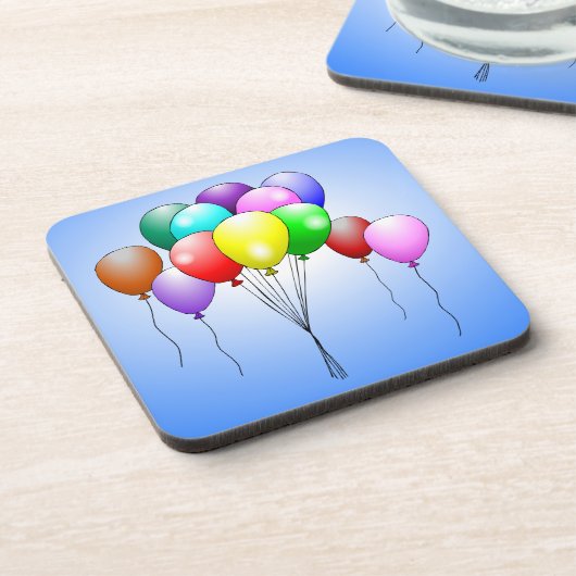 Happy Birthday Balloons Cork Onderzetter (Linkerzijde)