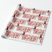 Happy Birthday Balloons en Gold Confetti Cadeaupapier (Uitgerold)