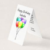 Happy Birthday Balloons Folded Kaart (Voorkant)