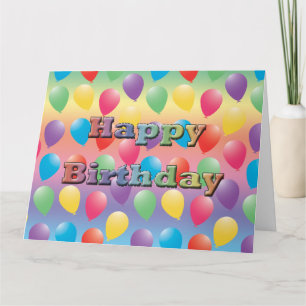 Happy Birthday Balloons Greeting Card Kaart