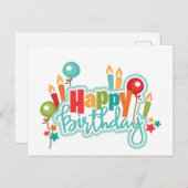 Happy Birthday Balloons Holiday Briefkaart (Voorkant / Achterkant)