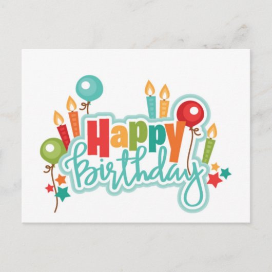 Happy Birthday Balloons Holiday Briefkaart (Voorkant)