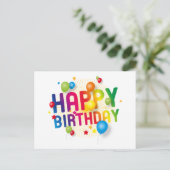 Happy Birthday Balloons Holiday Briefkaart (Staand voorkant)