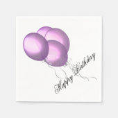 Happy Birthday Balloons Lavender Servetten (Voorkant)