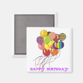 Happy Birthday Balloons Magnet (Voorkant / Achterkant)