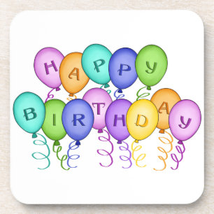 Happy Birthday Balloons Onderzetter set