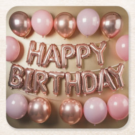 Happy Birthday Balloons Onderzetter Set