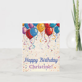 Happy Birthday Balloons  ontwerp Kaart