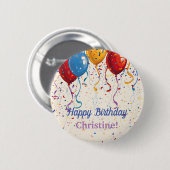 Happy Birthday Balloons ontwerp Ronde Button 5,7 Cm (Voorkant /achterkant)