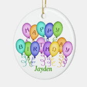 Happy Birthday Balloons Ornament (Links)