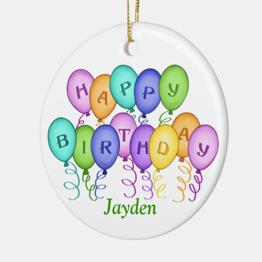 Happy Birthday Balloons Ornament (Links)