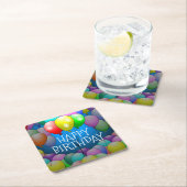 Happy Birthday Balloons Paper Onderzetter (Insitu)