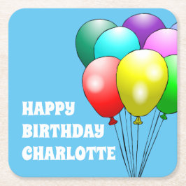 Happy Birthday Balloons Paper-Onderzetters Kartonnen Onderzetters