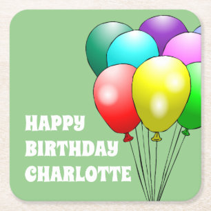 Happy Birthday Balloons Paper-Onderzetters Kartonnen Onderzetters