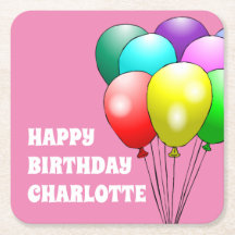 Happy Birthday Balloons Paper-Onderzetters