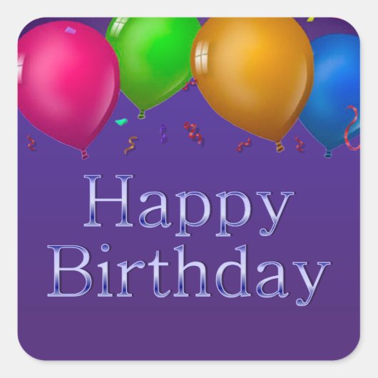 Happy Birthday Balloons Sticker (Voorkant)