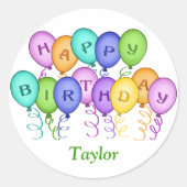Happy Birthday Balloons Stickers (Voorkant)