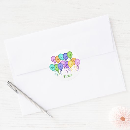 Happy Birthday Balloons Stickers (Envelop)