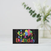 Happy Birthday Balloons Visitekaartjes (Staand voorkant)