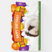 Happy Birthday Balloons White Guinea Pig Sinaasapp Spandoek (Verticaal)