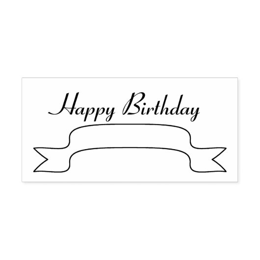 Happy Birthday Banner Art Stamp Rubberstempel (Afrduk)